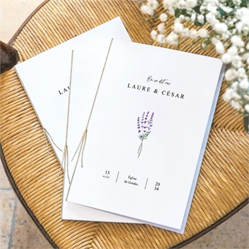 Livret de messe mariage lavande