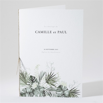 Livret de messe mariage tropical or