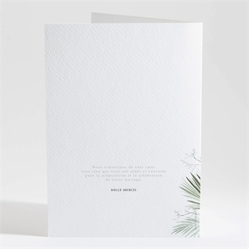 Livret de messe mariage tropical - Dos du livret