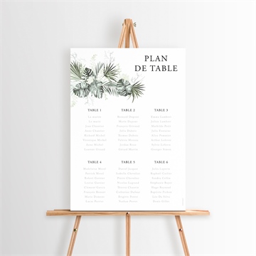 Plan de table mariage tropical or
