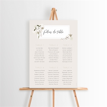 Plan de table mariage orchidées