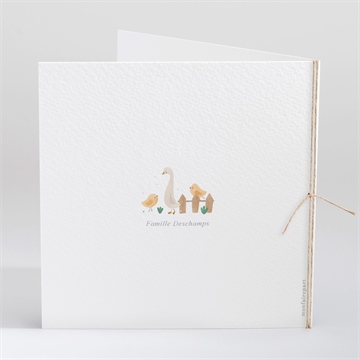 Faire-part naissance tendres animaux - Dos du faire-part