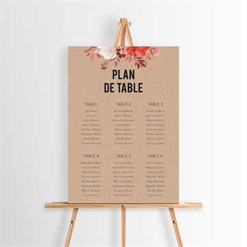 Plan de table mariage floral