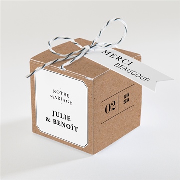 Boîte de dragées mariage apothicaire sticker