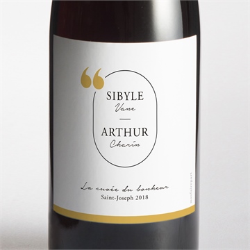 Etiquette de bouteille mariage gatsby argent