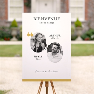 Panneau bienvenue gatsby argent