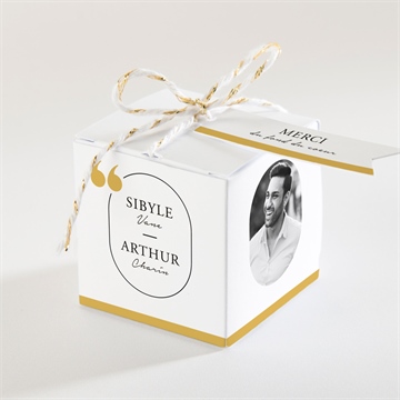 Boîte de dragées mariage gatsby argent