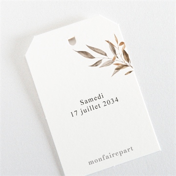 Etiquette mariage virevoltant - Dos de l'étiquette