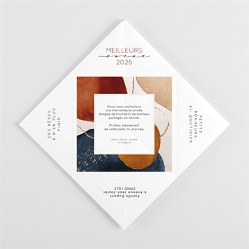 Carte de voeux eclatante - Intérieur de la cocotte pliée