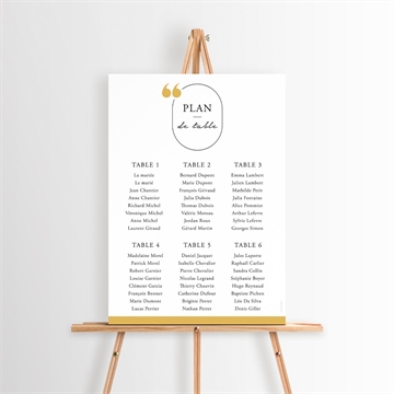 Plan de table mariage gatsby argent