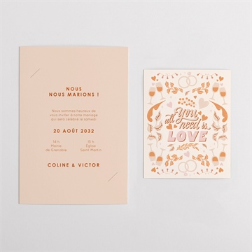 Faire-part mariage hippie - Vue d'ensemble