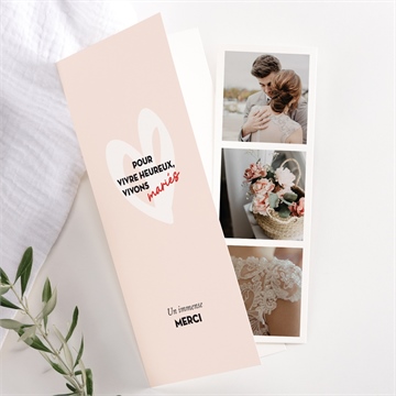 Remerciement mariage coeur