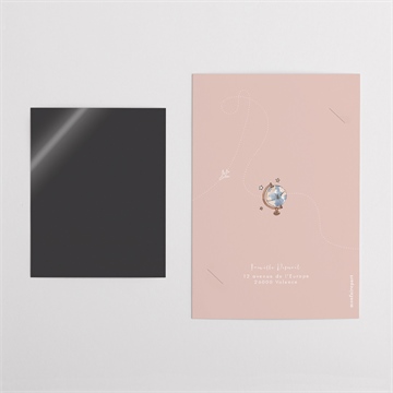 Faire-part naissance passeport fille duo - Dos du faire-part