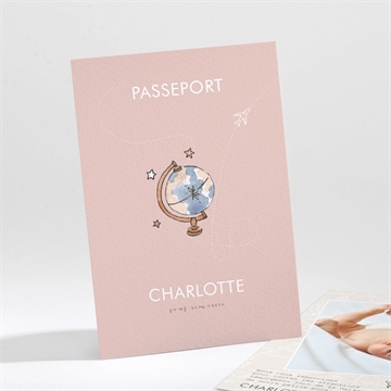 Remerciement naissance passeport fille photomaton