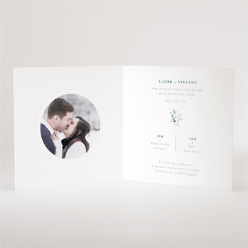 Faire-part mariage hivernal - Intérieur du faire-part