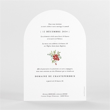 Faire-part mariage douce subtilité - Dos du faire-part