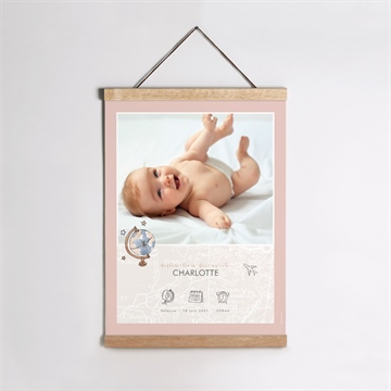 Affiche naissance passeport fille photomaton