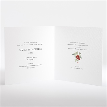 Faire-part mariage orange de noël - Intérieur du faire-part