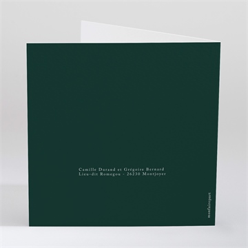 Faire-part mariage orange de noël - Dos du faire-part