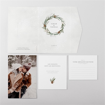 Faire-part mariage noël pocketfold - Vue ensemble extérieur