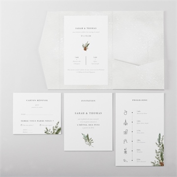 Faire-part mariage noël pocketfold - Vue d'ensemble intérieur