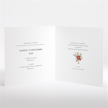 Faire-part mariage jardin fleuri - Intérieur du faire-part