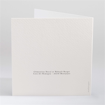 Faire-part mariage jardin fleuri - Dos du faire-part