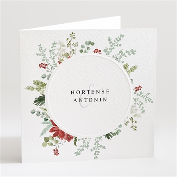 Faire-part mariage douce subtilité carré plié