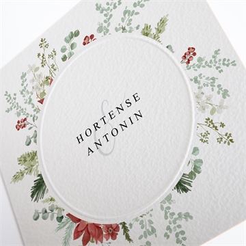 Faire-part mariage douce subtilité carré plié - Détail du faire-part