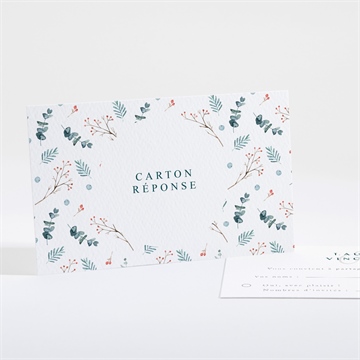 Carton réponse mariage hivernal