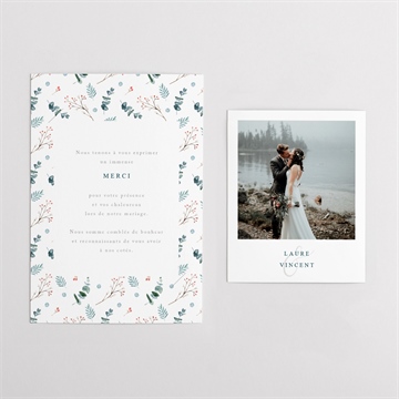 Remerciement mariage hivernal - Vue d'ensemble