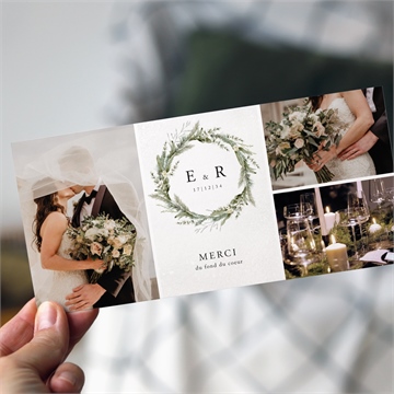 Remerciement mariage couronne d'hiver