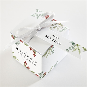 Boîte de dragées mariage douce subtilité - Dessus de la boîte