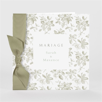 Faire-part mariage fleuri plié