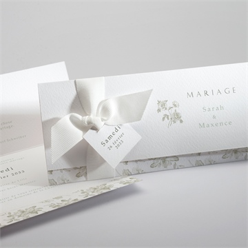 Faire-part mariage fleuri pochette