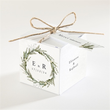 Boîte de dragées mariage couronne d'hiver
