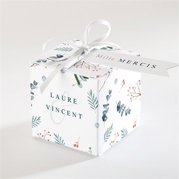 Boîte de dragées mariage hivernal