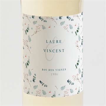 Etiquette de bouteille mariage hivernal