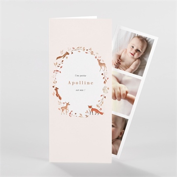 Faire-part naissance ronde de la forêt photomaton