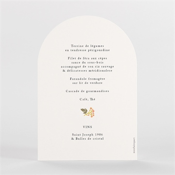 Menu mariage hippie chic - Dos du faire-part