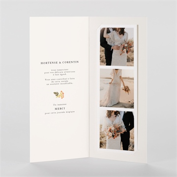 Remerciement mariage hippie chic - Intérieur du faire-part