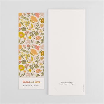 Remerciement mariage hippie chic - Dos du faire-part