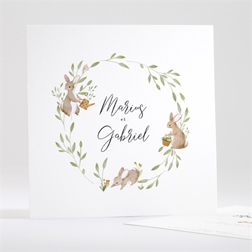 Faire-part naissance petits lapins jumeaux