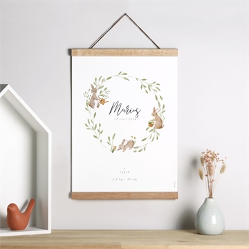 Affiche naissance petits lapins - Mise en situation