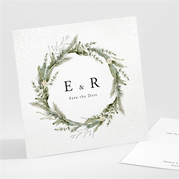 Save the Date mariage couronne d'hiver