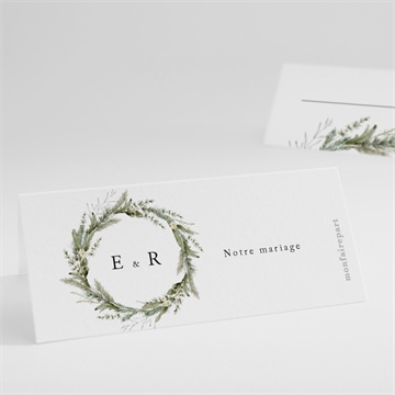 Marque-place mariage couronne d'hiver