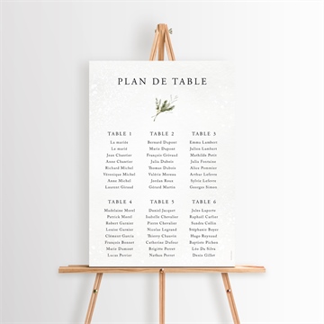 Plan de table mariage couronne d'hiver