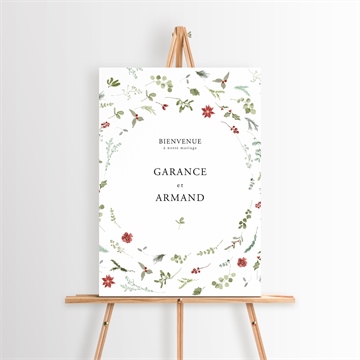 Panneau bienvenue ronde fleurie