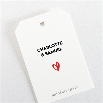 Etiquette mariage coeur - Dos de l'étiquette