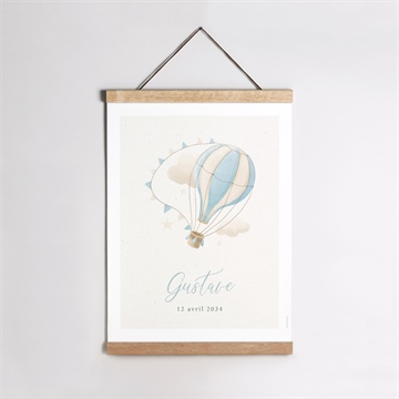 Affiche naissance montgolfière